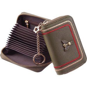 Women Credit Card Case Holder Key Chain Bee Wallet Coin Pocket